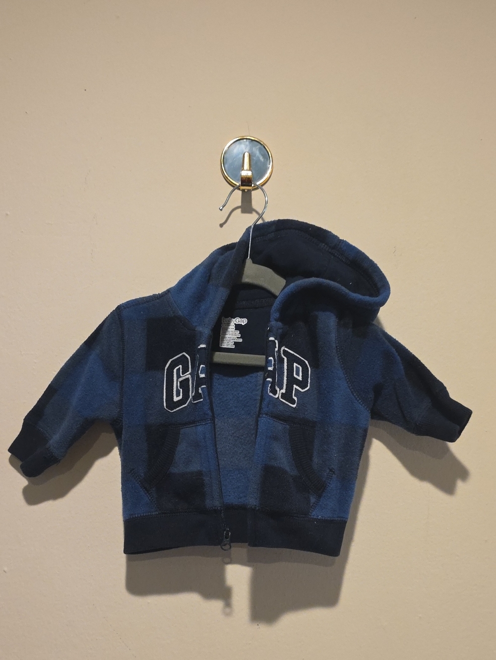 GAP Navy and Blue Hooded Zip Sweatshirt 0-3 Months